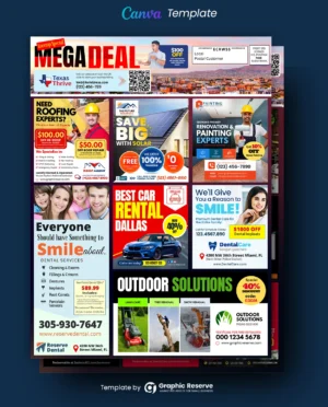 12×9 Shared Cost Co-Op EDDM Mailer Design – Canva Template