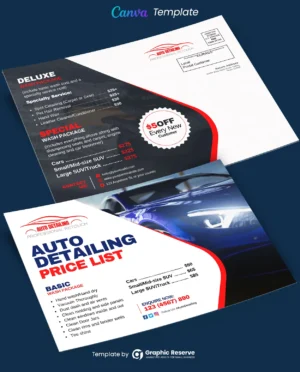 Auto Detailing Price-List EDDM (Canva Template)