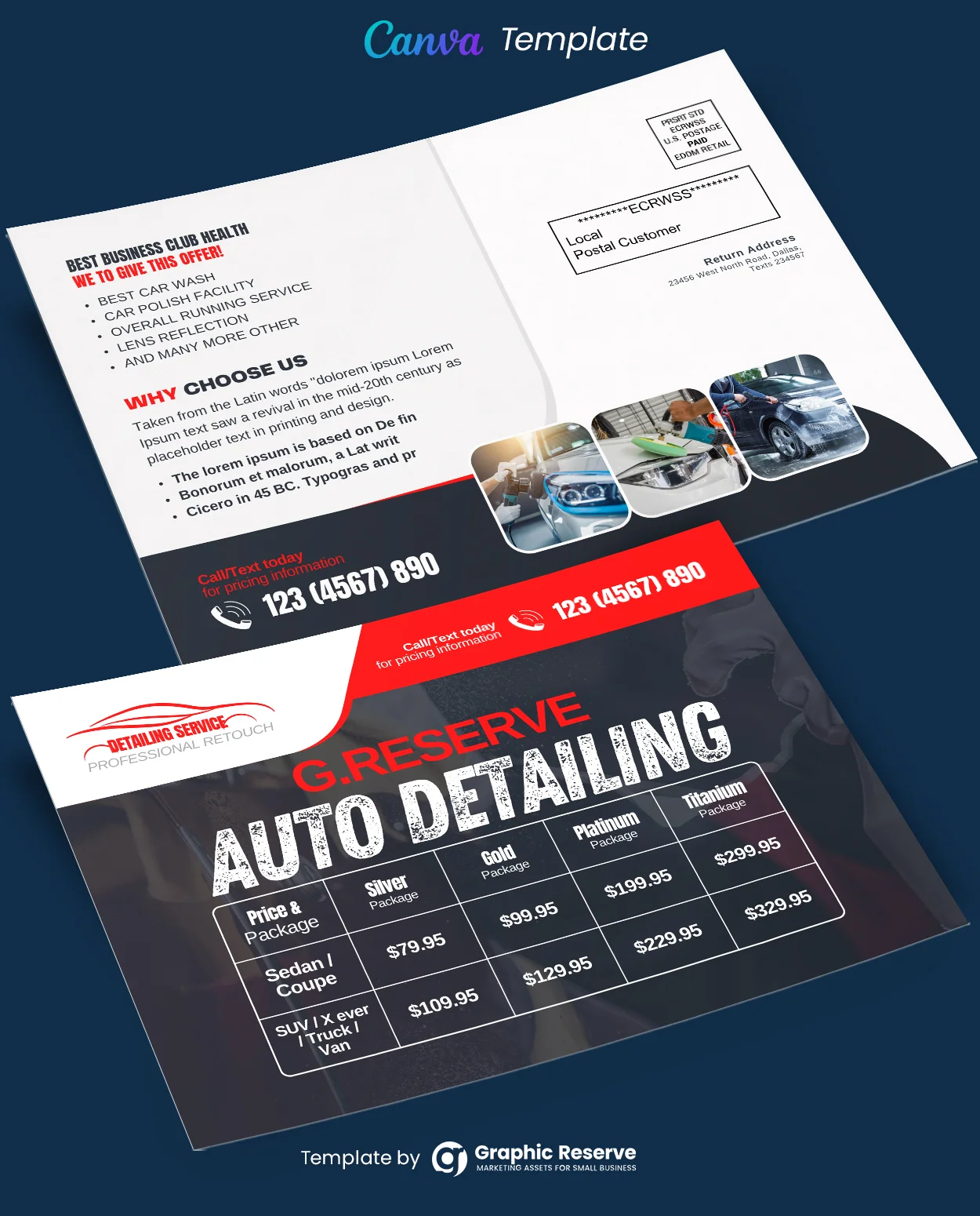 Auto Detailing Price Table EDDM (Canva Template) 1 Auto Detailing Price Table EDDM (Canva Template)