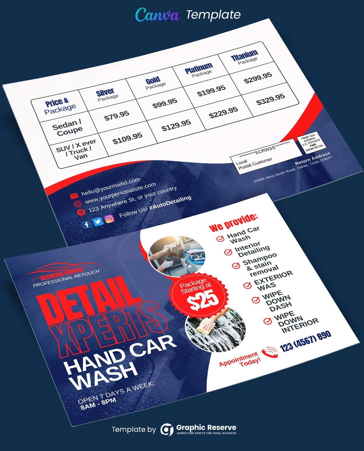 Auto Detailing Service Price Table EDDM (Canva Template) 1 Auto Detailing Service Price Table EDDM (Canva Template)