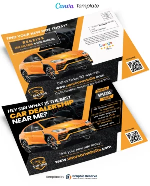 Car Rental Postcard EDDM Canva Template