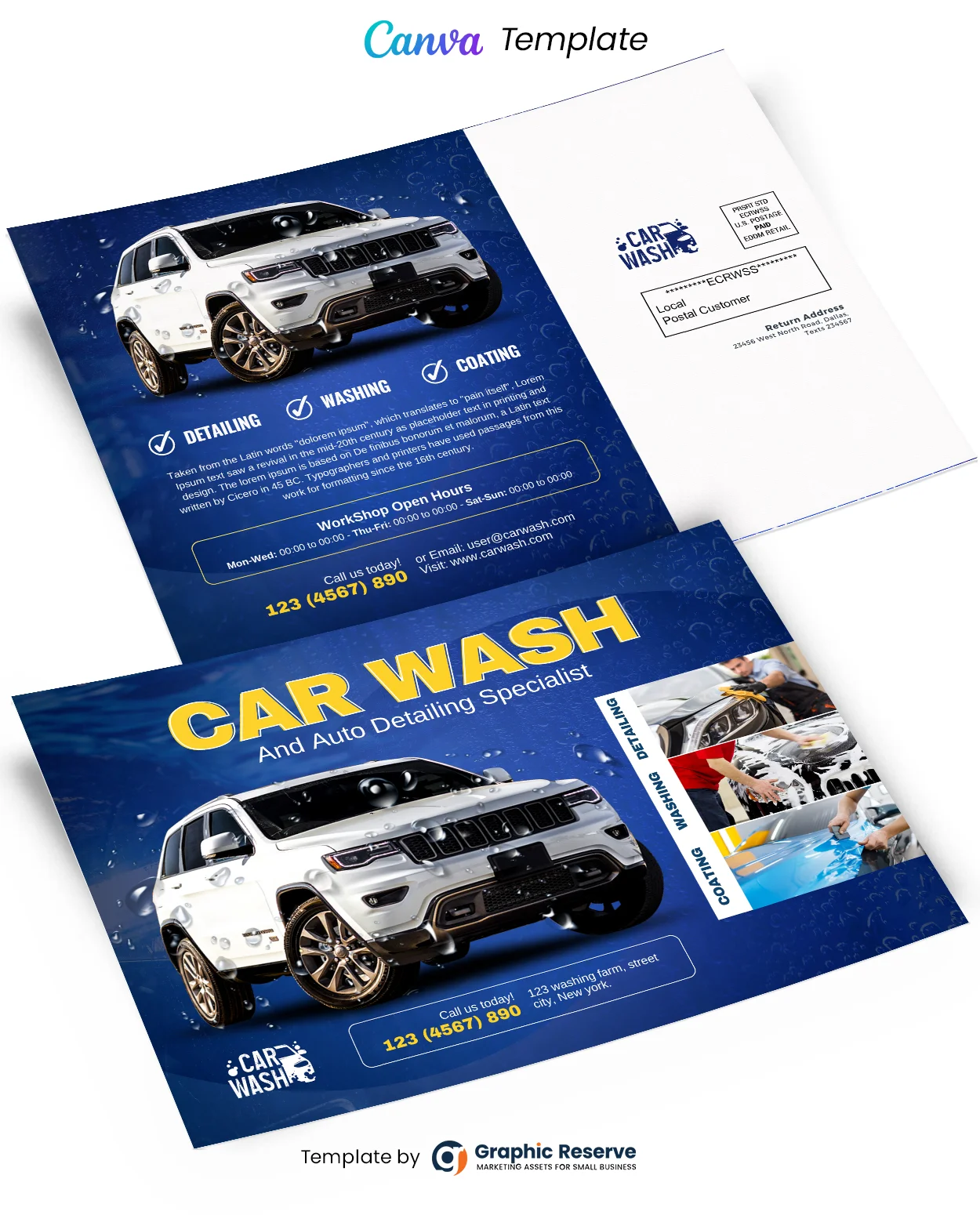 Car Wash EDDM Design (Canva file) 1 Car Wash EDDM Design (Canva file)