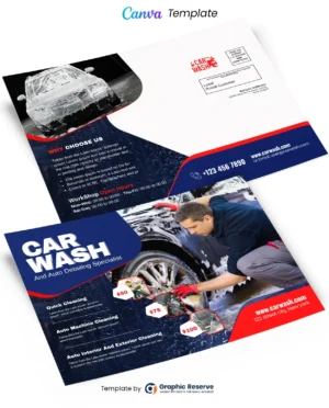 Car Wash EDDM Mailer Canva Template – Editable & Ready for Print