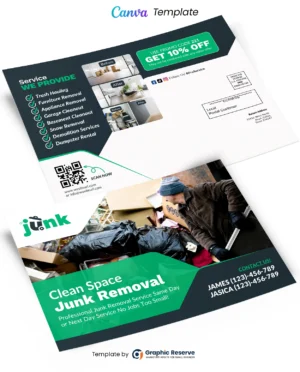 Clean Space Junk Removal EDDM Mailer Canva Design