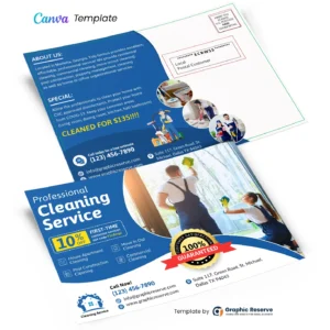 Cleaning Service Postcard EDDM Template Canva Template