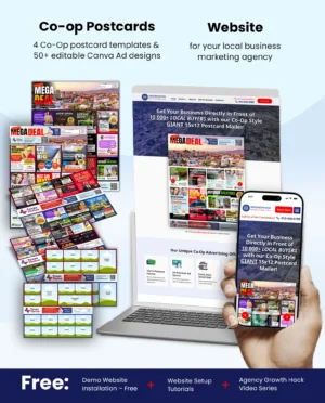 9x12 Postcard Template Bundle + Website for Co-op EDDM Agency