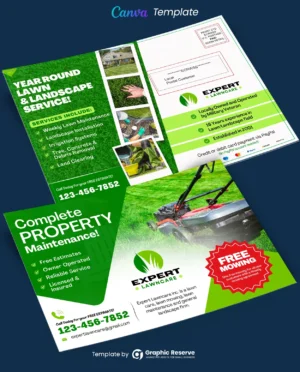 Complete Property Maintenance Lawn Care EDDM Canva Template