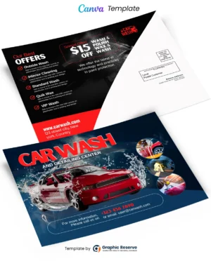 Customizable Car Wash EDDM Postcard Template for Direct Mail Campaigns
