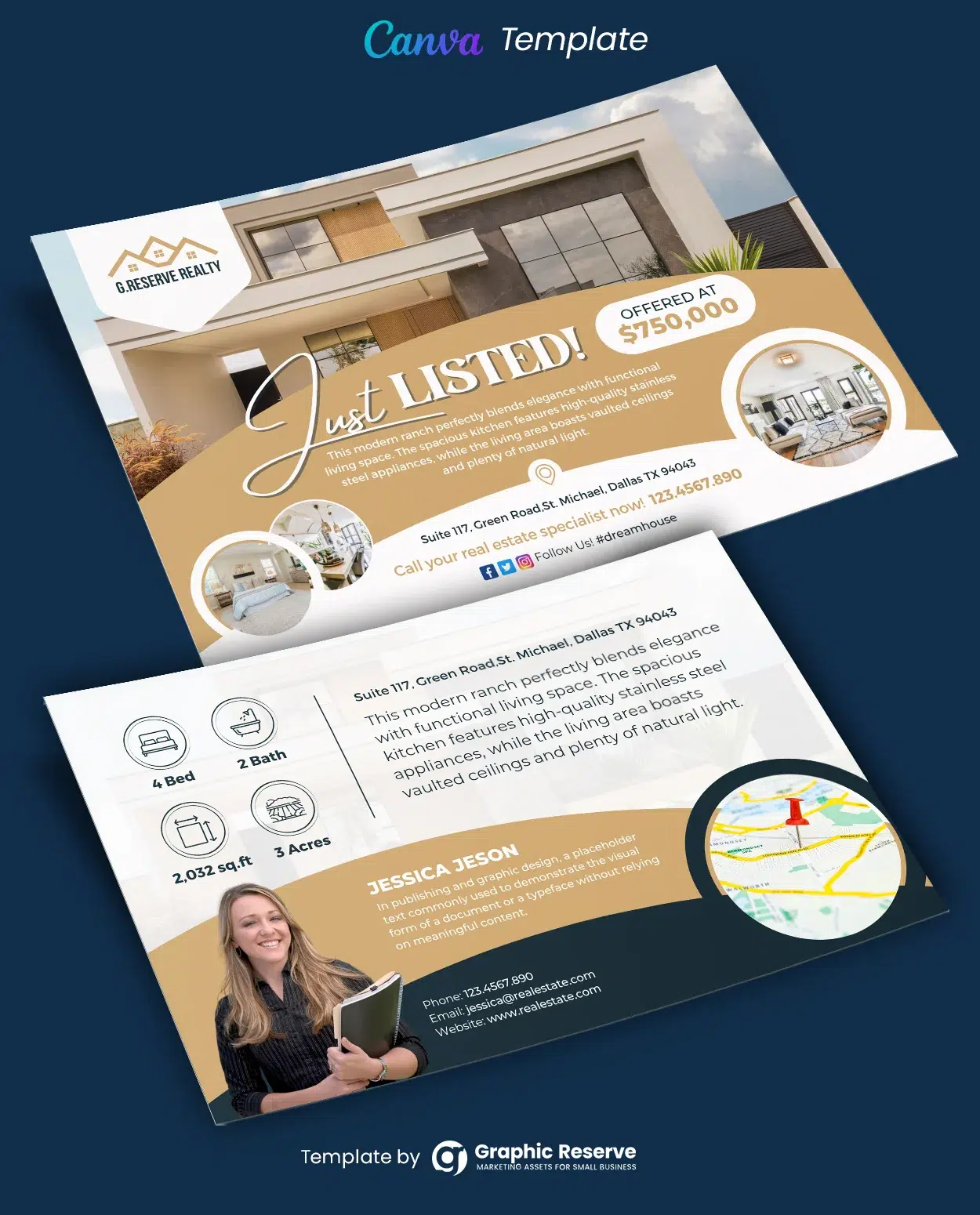 Customizable Just Sold EDDM Postcard Template for Real Estate Marketing 1 Customizable Just Sold EDDM Postcard Template for Real Estate Marketing
