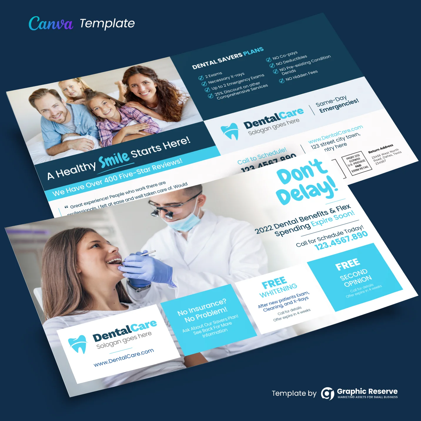 Dental Direct Mail EDDM Postcard (Canva Template) 1 Dental Direct Mail EDDM Postcard (Canva Template)