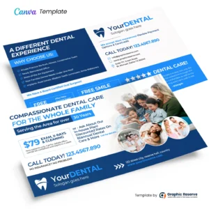 Dental Direct Mail Marketing EDDM Postcard (Canva template)