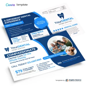Dental Promotional Offer EDDM Mailer Postcard Canva template