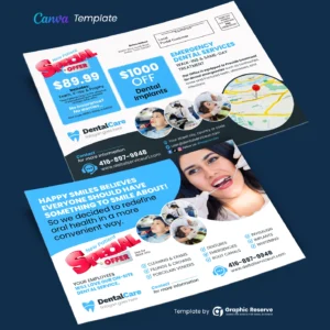 Dental Service EDDM Mailer Canva Template