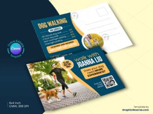 Dog Walking Postcard (Canva Template)