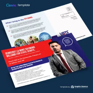 Editable Canva Template for Political Campaign Direct Mail Postcards