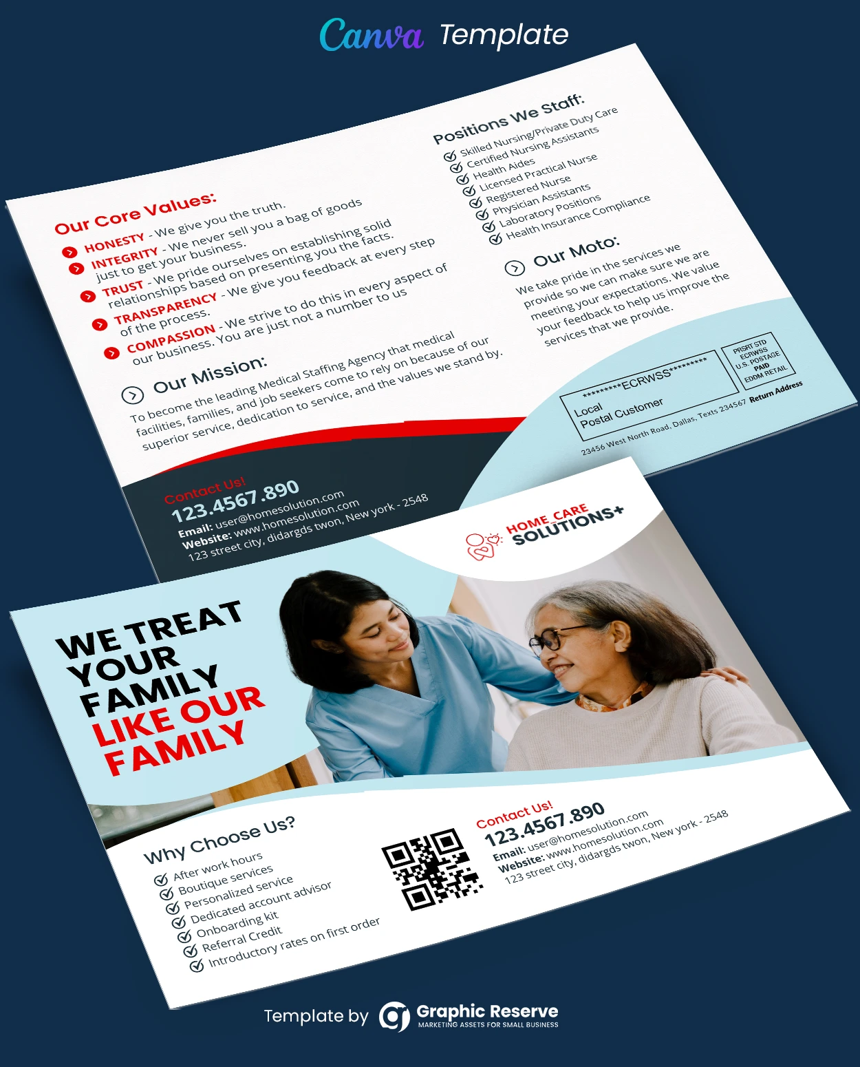 Elder Care EDDM Mailer Canva Template 1 Elder Care EDDM Mailer Canva Template