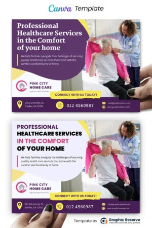Elder Care and Home Care Direct Mail Postcard (Canva Template)