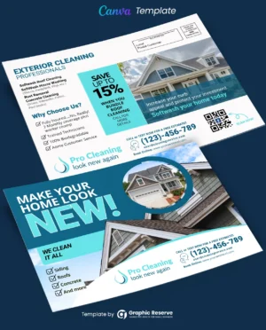 Exterior Cleaning Canva EDDM Design Canva Template