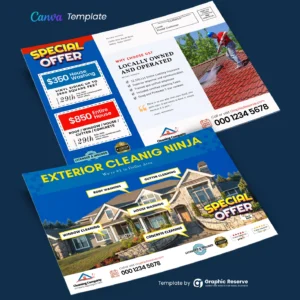 Exterior Home Cleaning Direct Mail EDDM Postcard (Canva template)