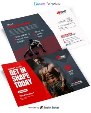 Fitness Gym EDDM Postcard (Canva file)