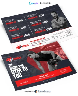 Gym Pricing EDDM Mailer (Canva file)