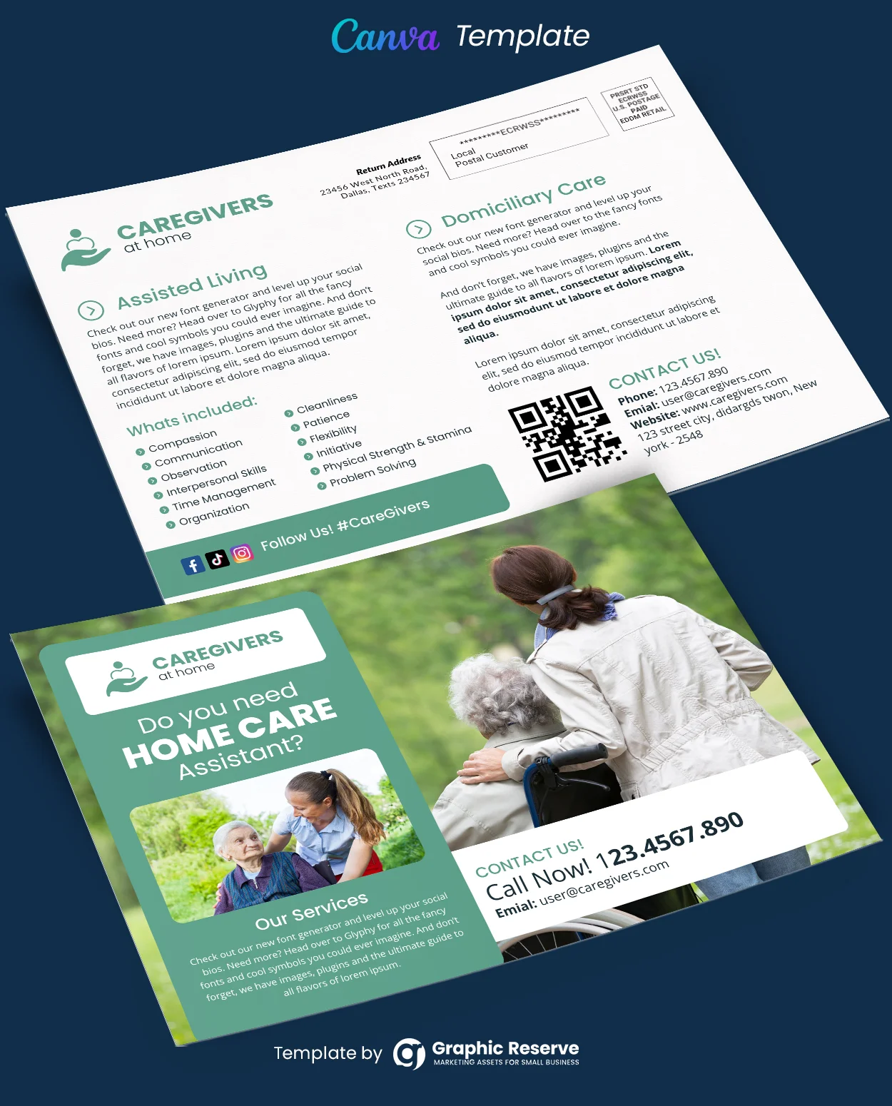 Home Care Assistant Canva EDDM Mailler Design 1 Home Care Assistant Canva EDDM Mailler Design