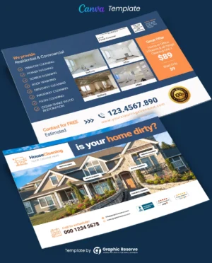 House Cleaning Service EDDM Mailer Postcard Design (Canva template)