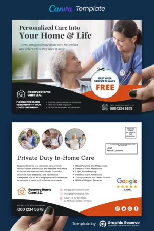 In-Home Care Direct Mail Postcard (Canva EDDM Template)