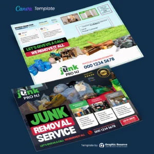 Junk Removal Direct Mail Marketing Postcard Design Canva Template