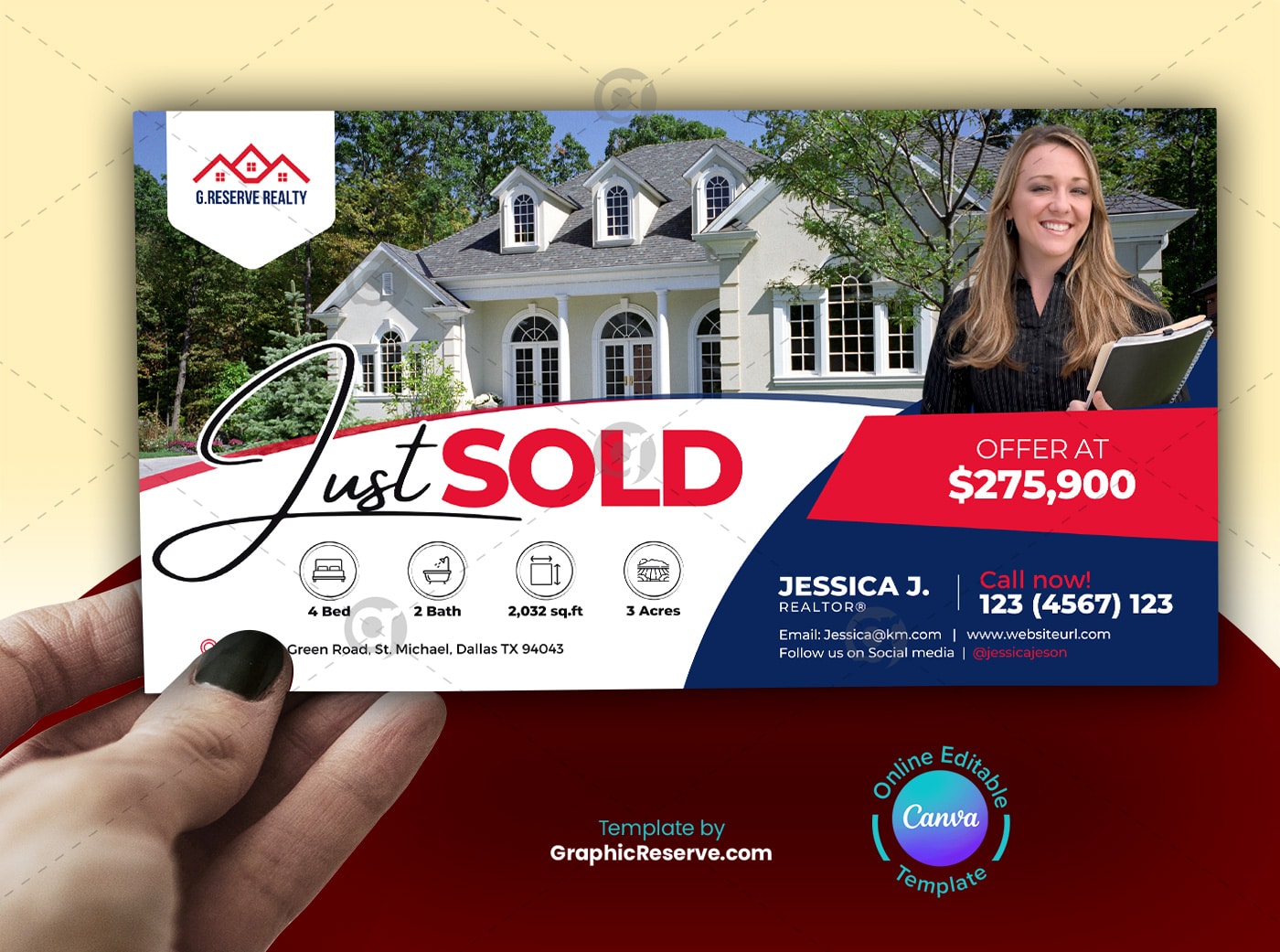 Just Sold Direct Mail EDDM (Canva Template) 1 Just Sold Direct Mail EDDM (Canva Template)
