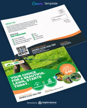 Lawn Care Service EDDM Mailer Canva Template