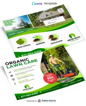 Lawn Care and Landscaping EDDM Postcard Canva Templates