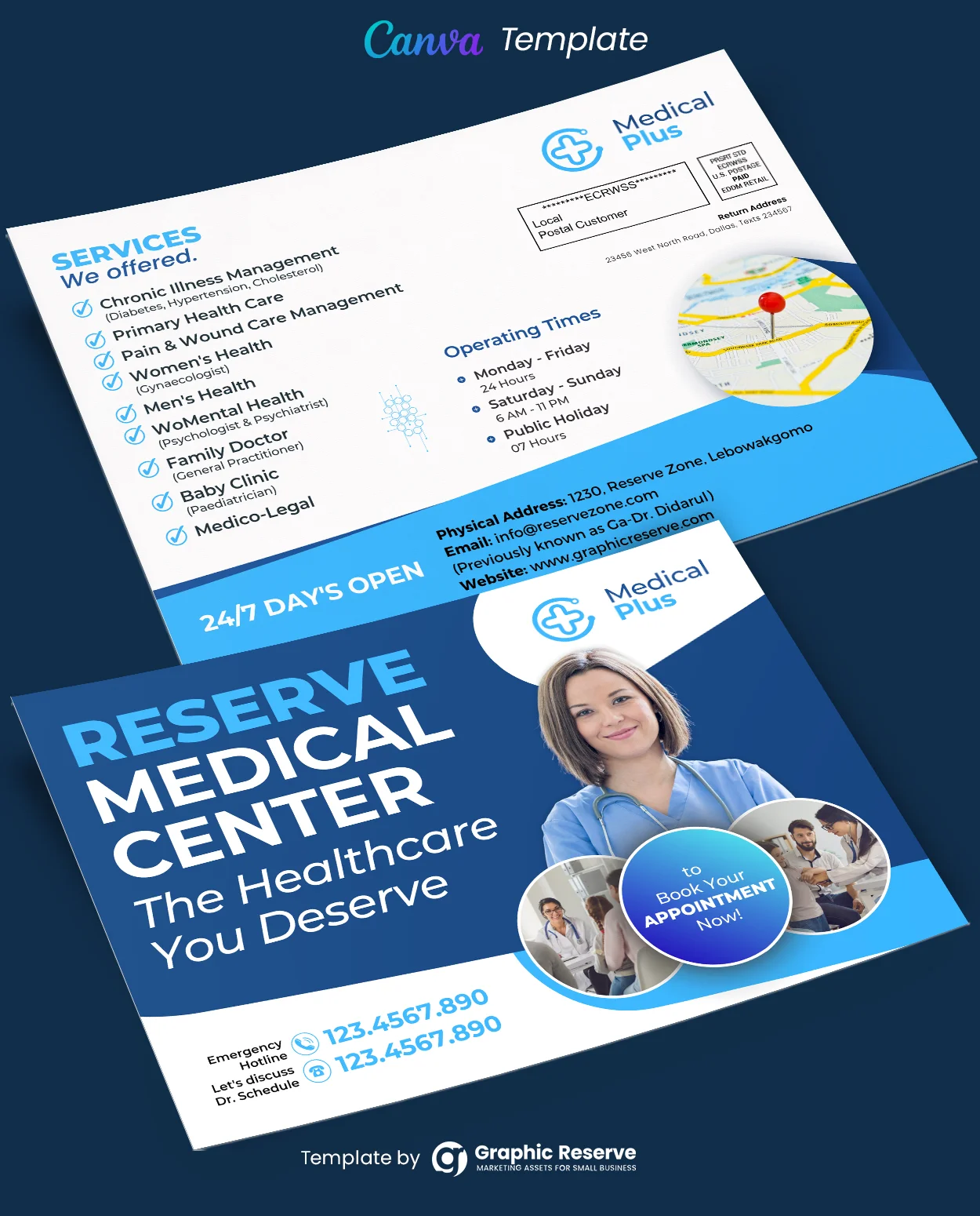 Medical Healthcare EDDM Mailer Canva Template 1 Medical Healthcare EDDM Mailer Canva Template