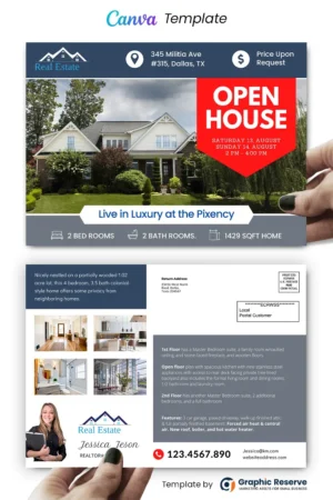 Open House EDDM Real Estate Postcard (Canva Template)