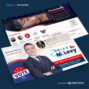 Political Campaign Mailer Template (Canva Direct Mail Template)