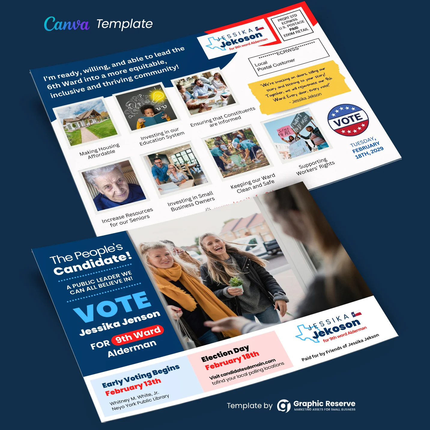 Political Direct Mail Postcard EDDM (Canva Template) 1 Political Direct Mail Postcard EDDM (Canva Template)