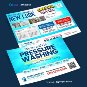 Pressure Washing Advertising EDDM Postcard | Canva Template