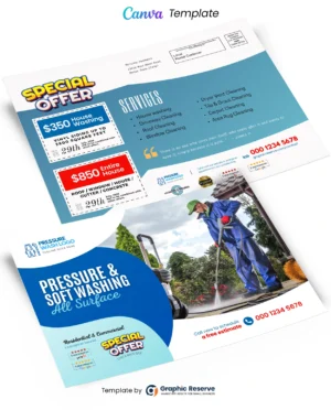 Pressure Washing EDDM Mailer Postcard (Canva template)
