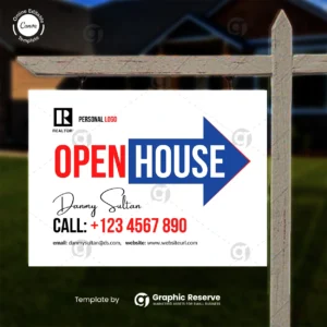 Real Estate Open House Directional Sign – Canva Customizable Design