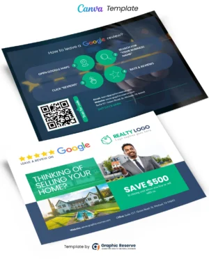Real Estate Review PostCard Design Canva Template