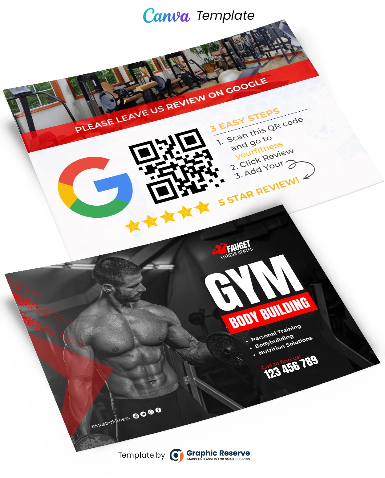 Review Fitness Gym Postcard (Canva file) 1 Review Fitness Gym Postcard (Canva file)