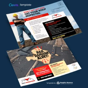 Roofing Direct Mail Marketing EDDM Postcard Design Template