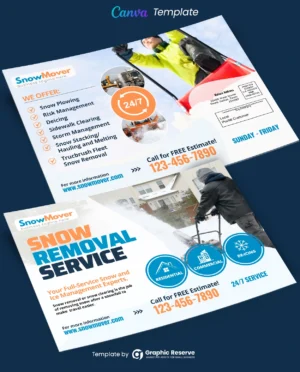 Snow Removal Service Canva EDDM Design Template