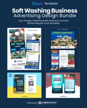 Soft Washing Business Advertising Bundle | Canva Templates for EDDM & More