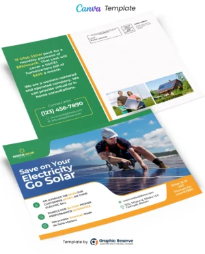 Solar Direct Mail EDDM Postcard Canva Template