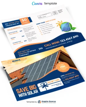 Solar Direct Mail EDDM Postcard Design (Canva Template)
