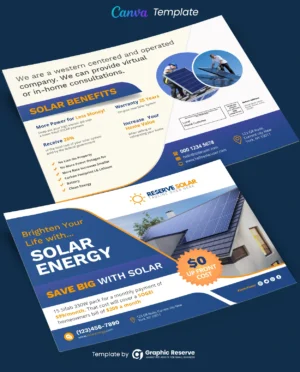 Solar Direct Mail Postcard Design Canva Template