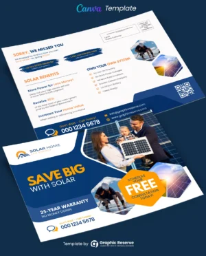 Solar Postcard & Direct Mail EDDM (Canva Template)