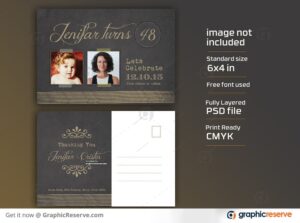 Birthday Invitation Postcard Design Template