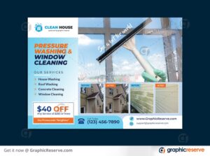 Pressure Washing  and Window Cleaning Service EDDM Postcard